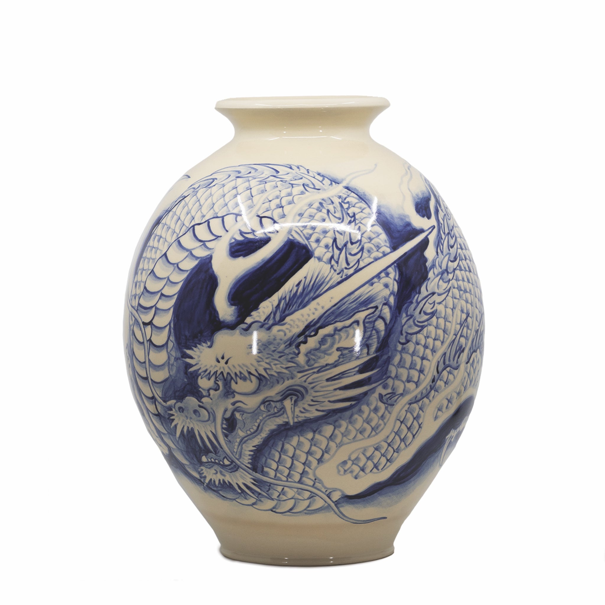 Blue Scale Porcelain Vase