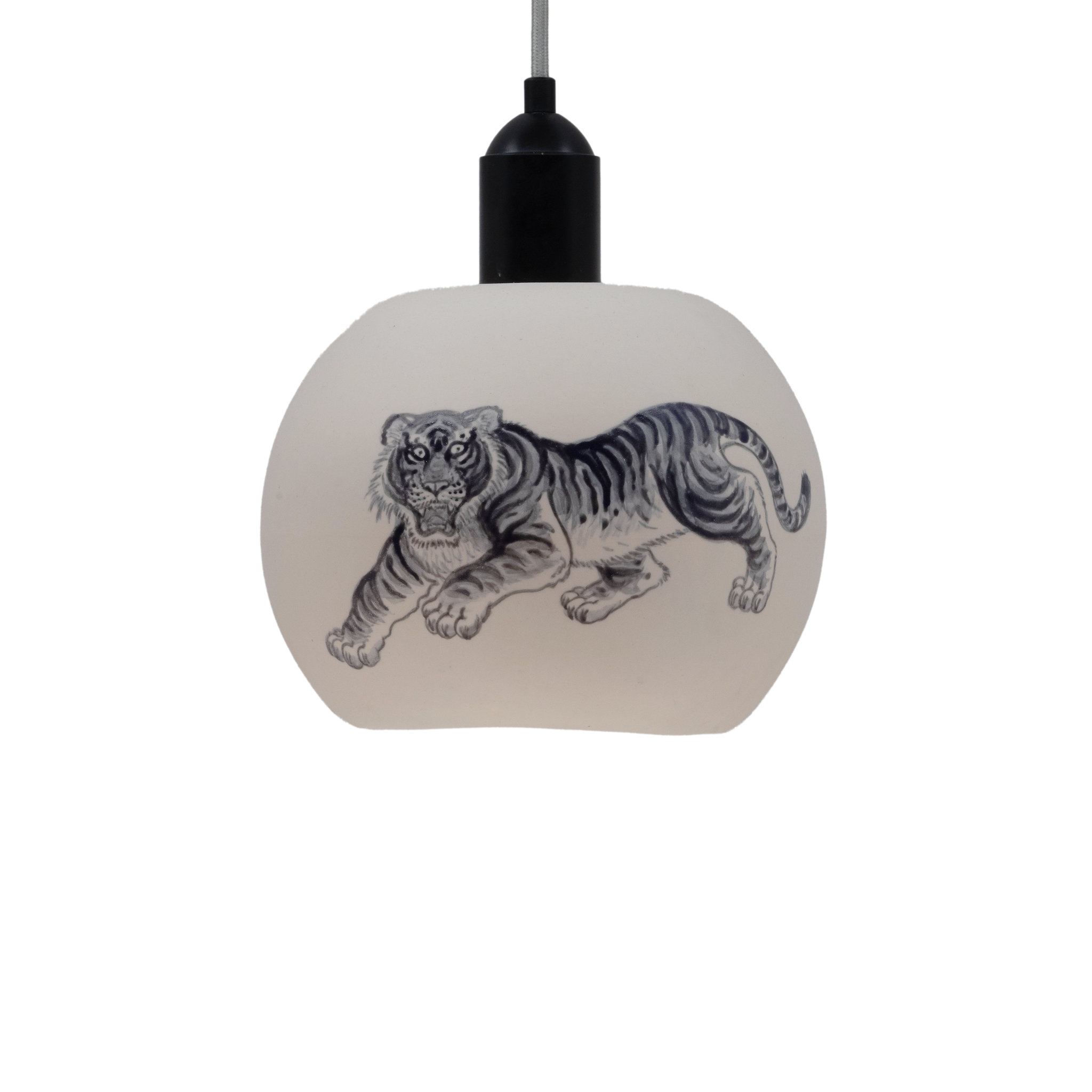 Painted Tiger Translucent Porcelain Light