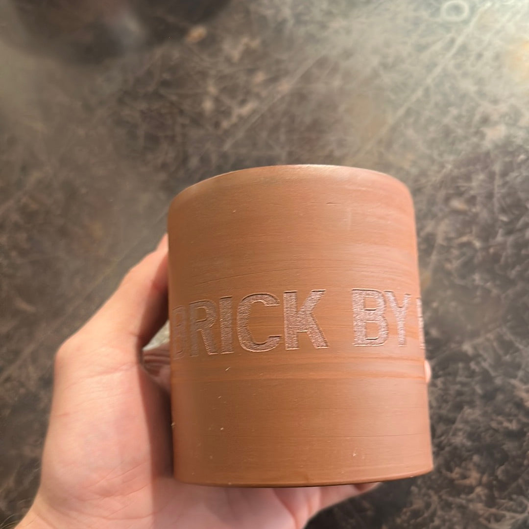 Brick by brick terra-cotta cup