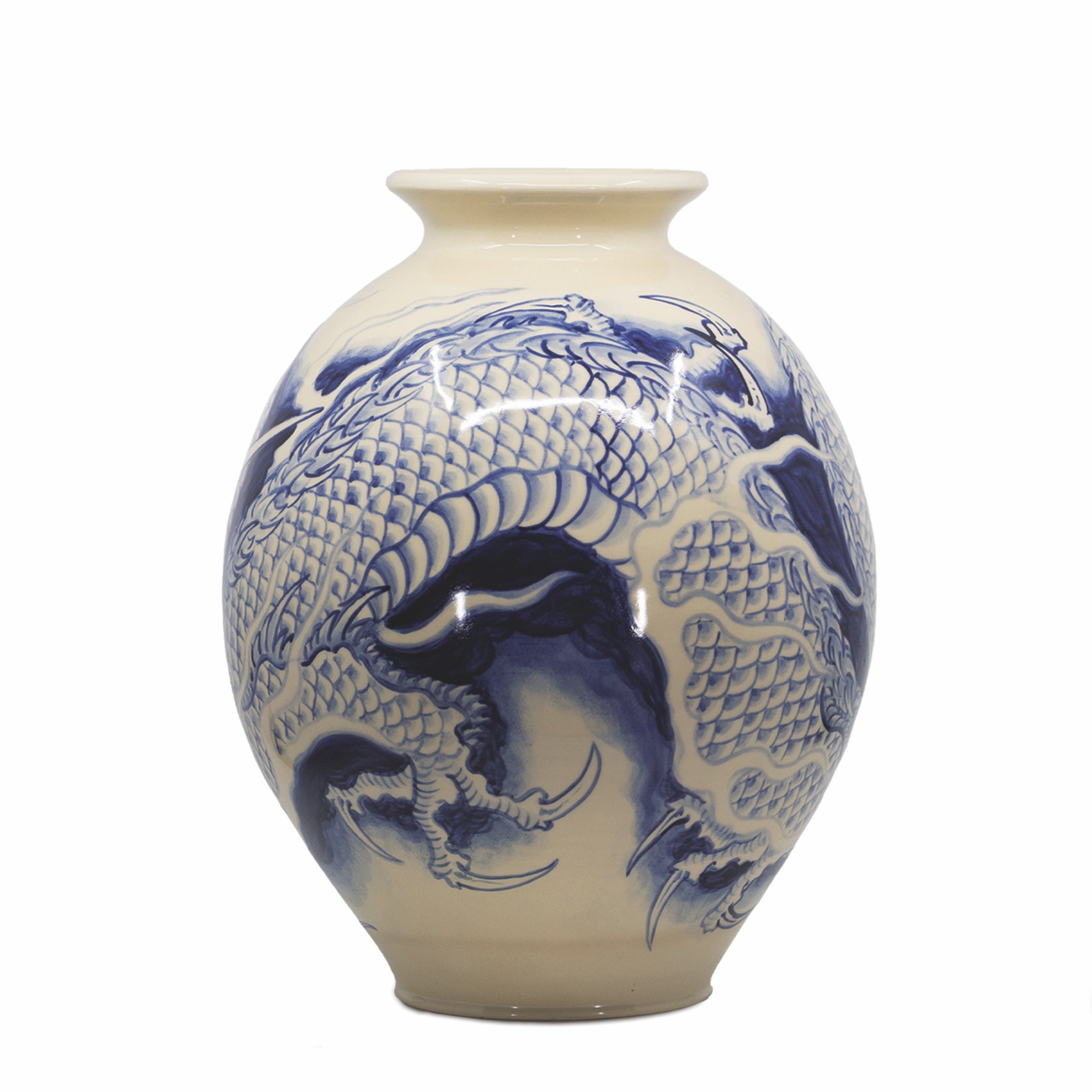 Blue Scale Porcelain Vase