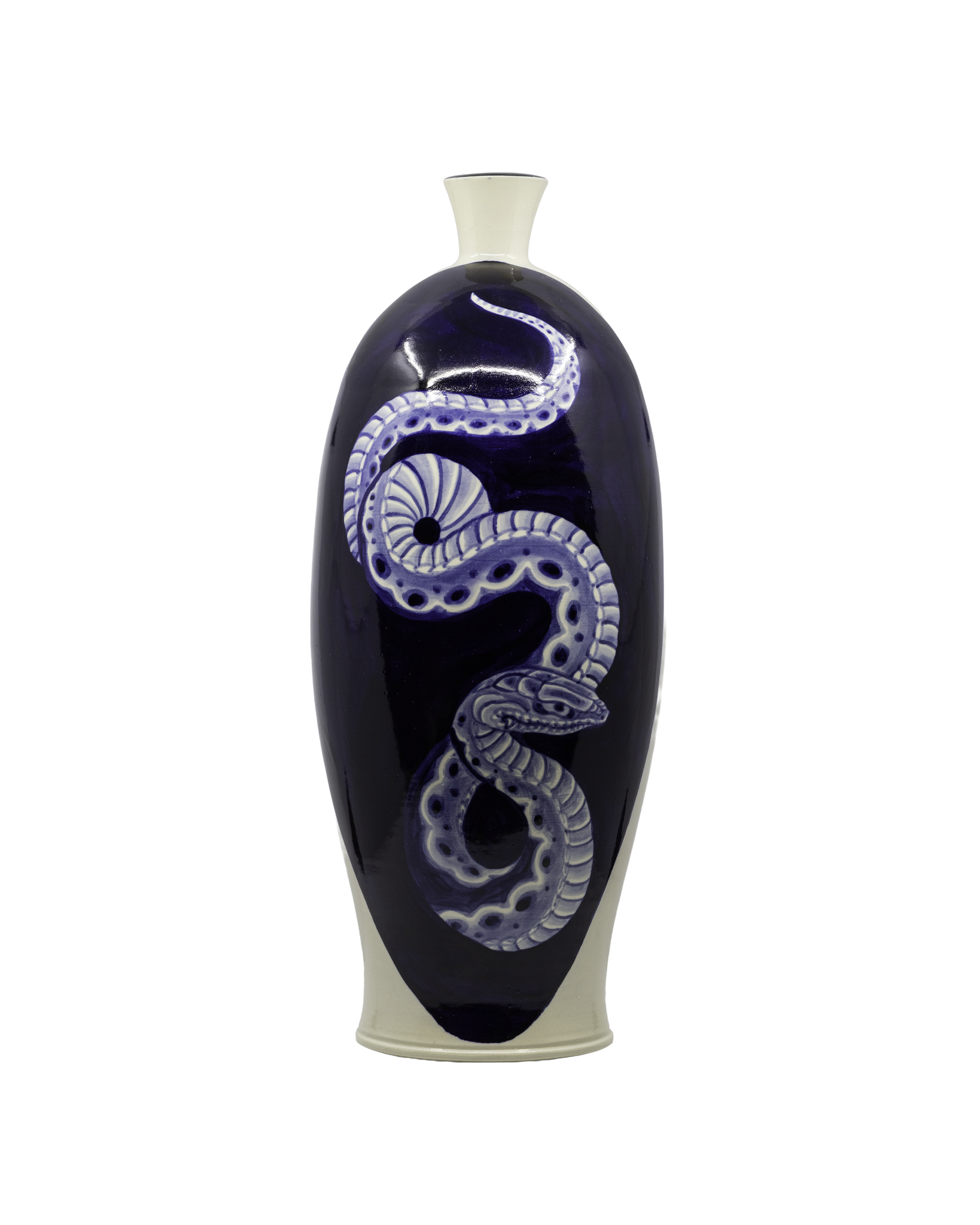 Indigo Adder Porcelain Vase
