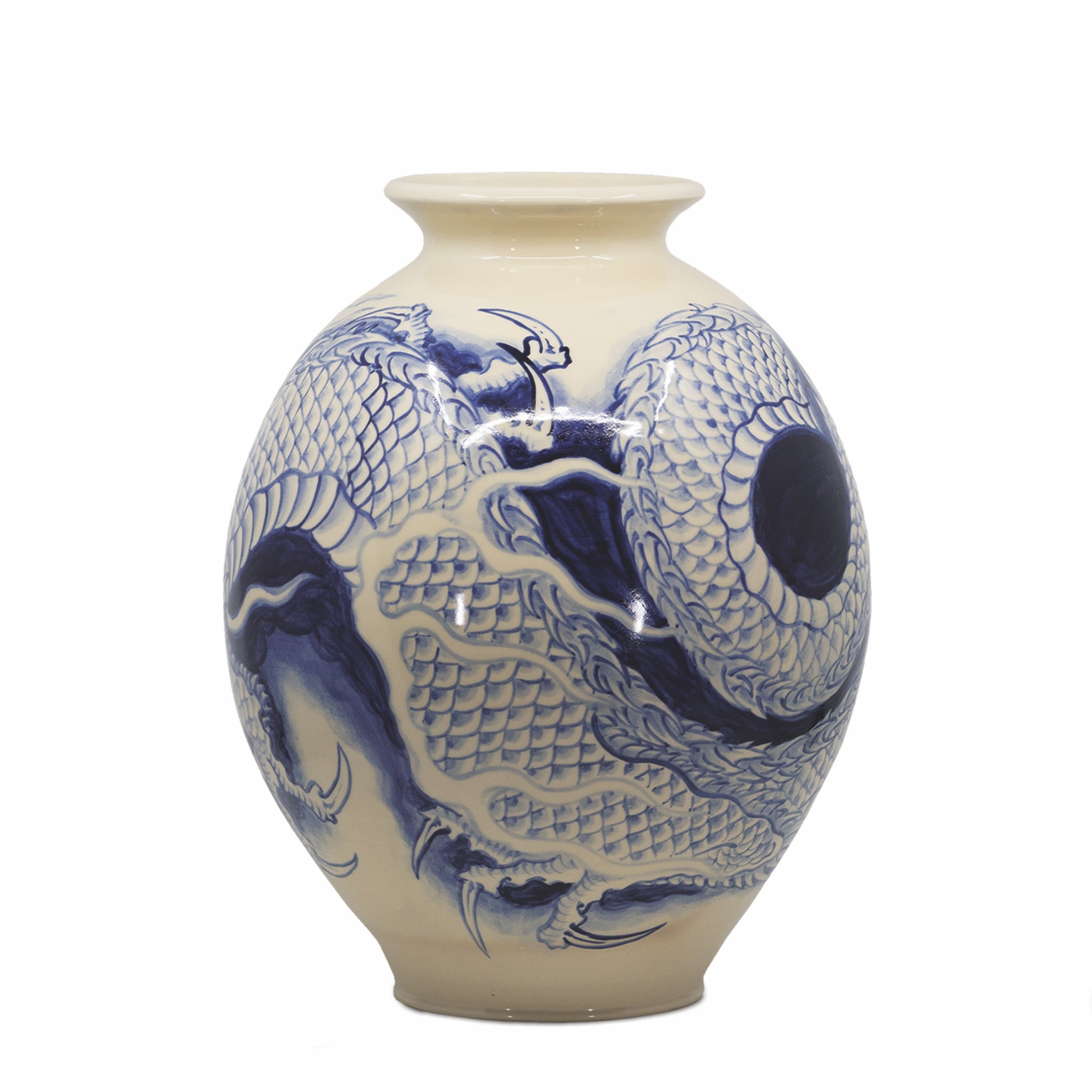 Blue Scale Porcelain Vase