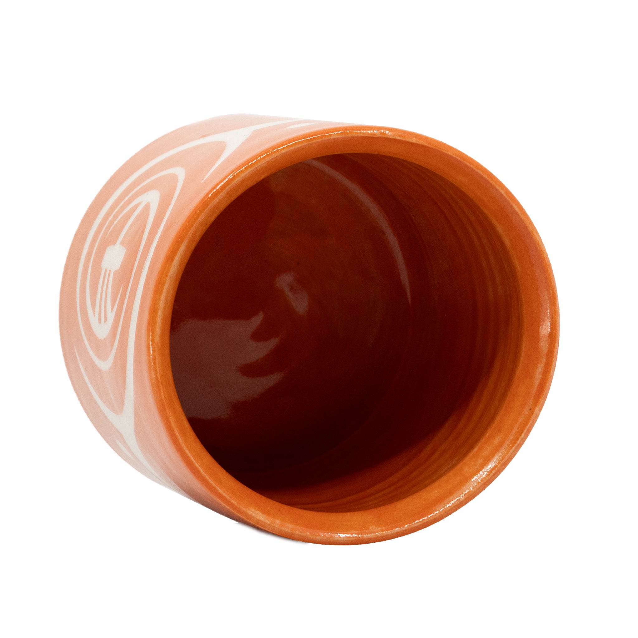 Radial Orange Porcelain Cup