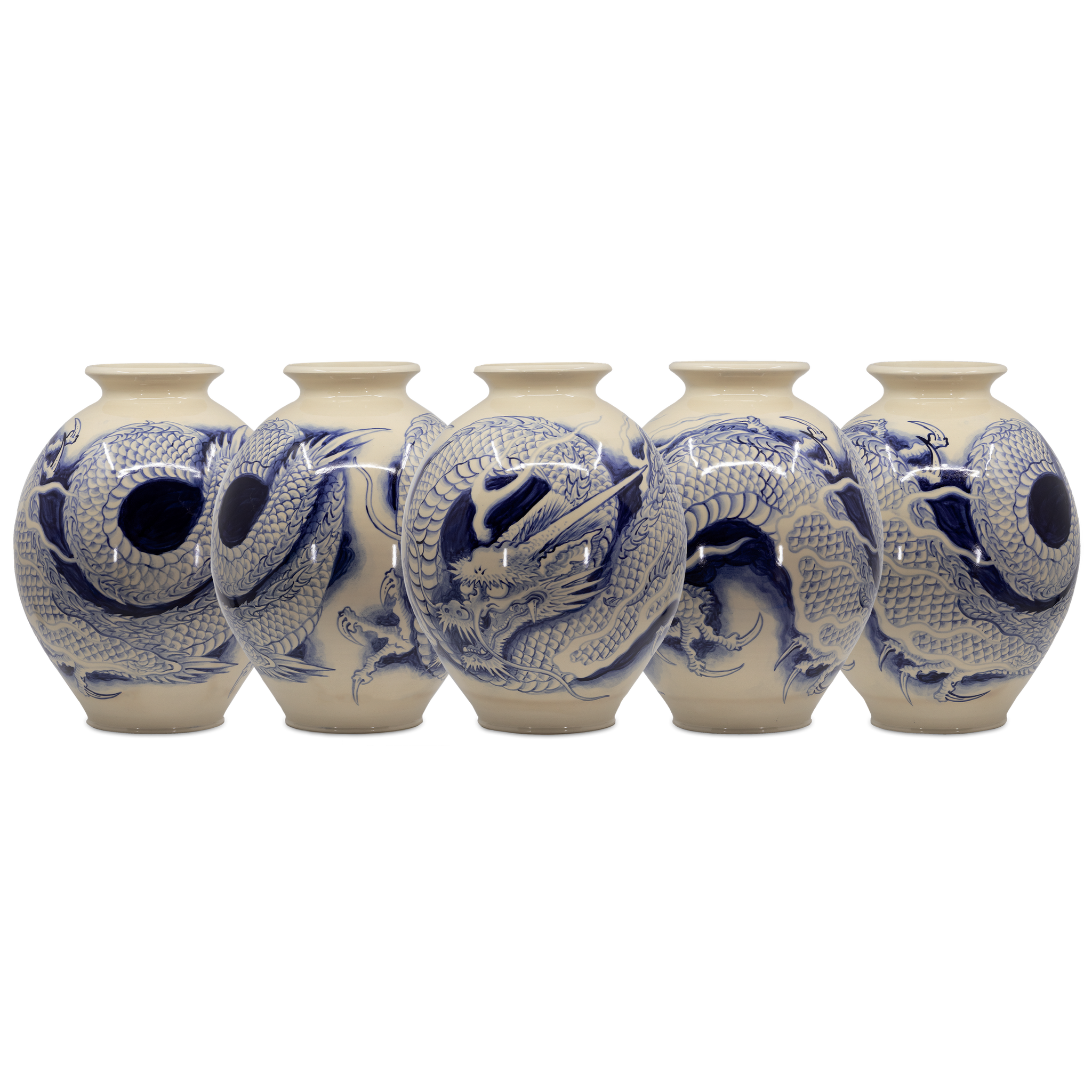 Blue Scale Porcelain Vase