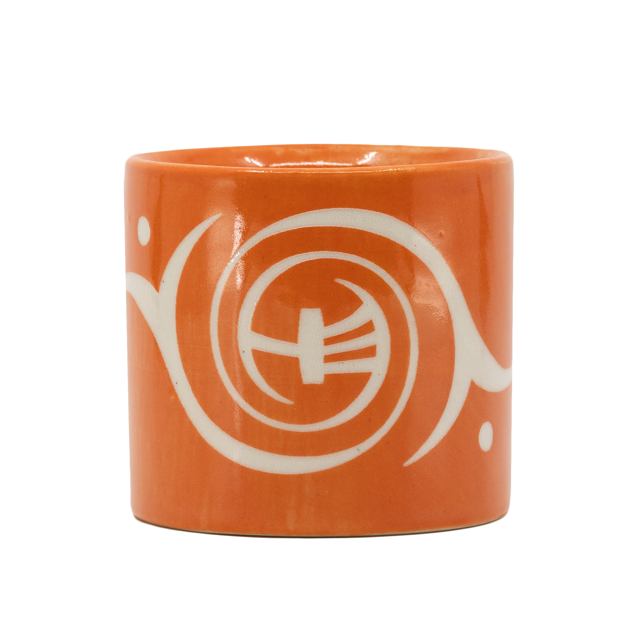 Radial Orange Porcelain Cup
